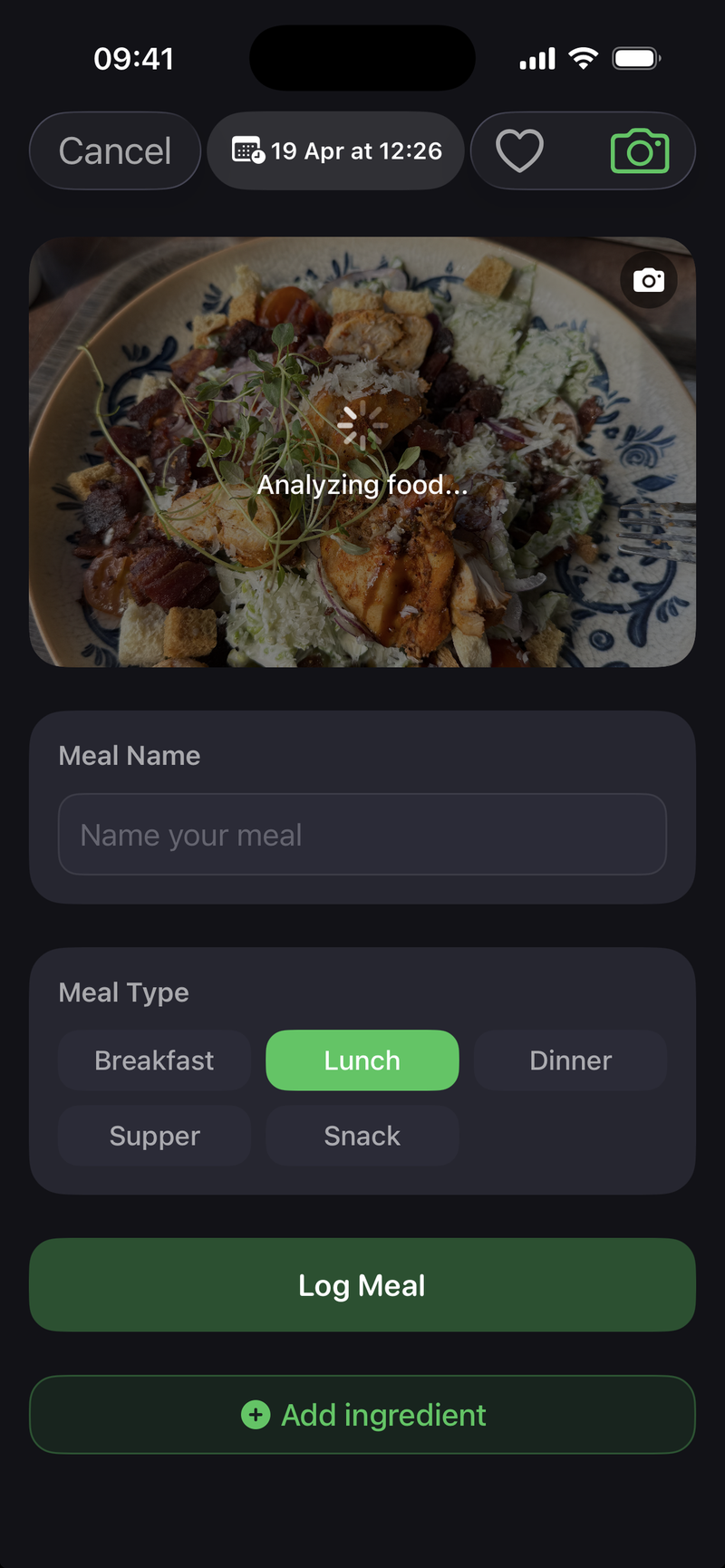 AI meal logging from a photo